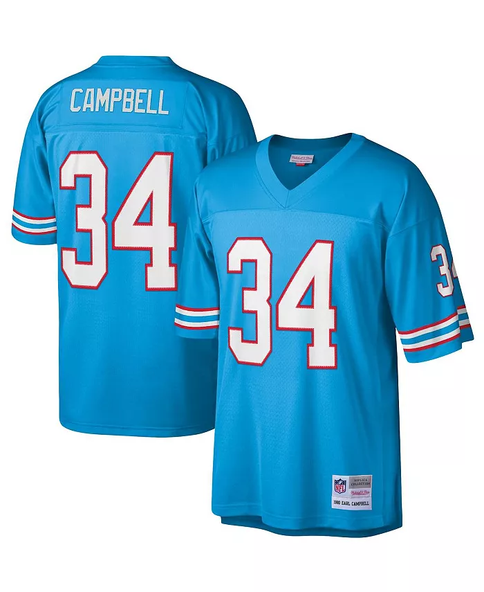 

Мужская реплика джерси Earl Campbell в светло-голубом цвете Houston Oilers Legacy Mitchell & Ness