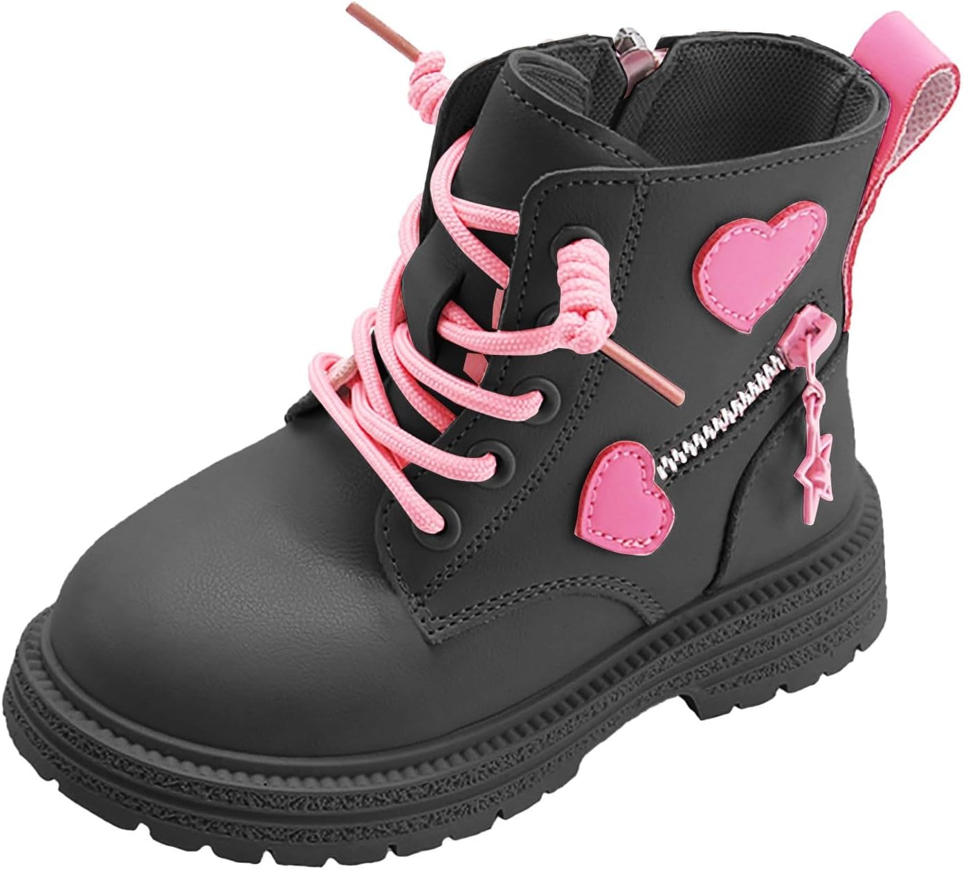 

Ботильоны для девочек IWIHMIV, сапожки для малышей для верховой езды, кожаные ботильоны, ботильоны для девочек на низком каблуке с молнией, для маленьких детей, Black