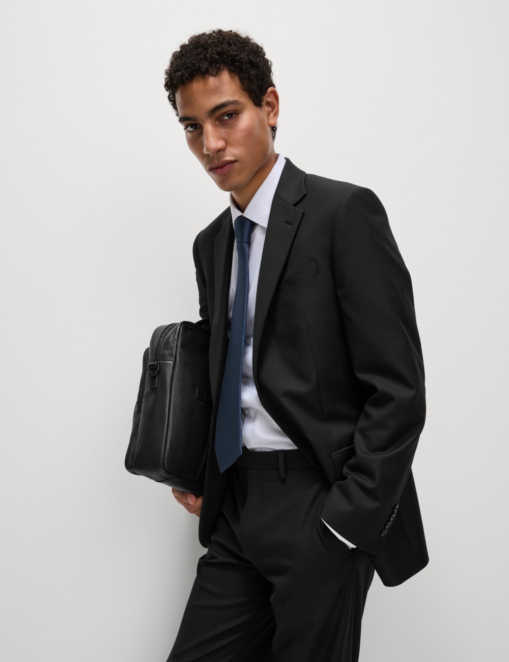 

Пиджак-стрейч обычного кроя Marks & Spencer, черный