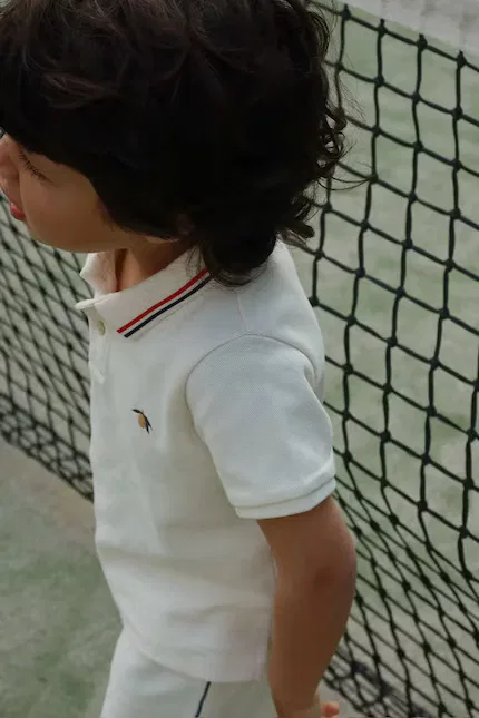 Поло детское из органического хлопка Florian Polo Shirt Konges Sløjd, бежевый