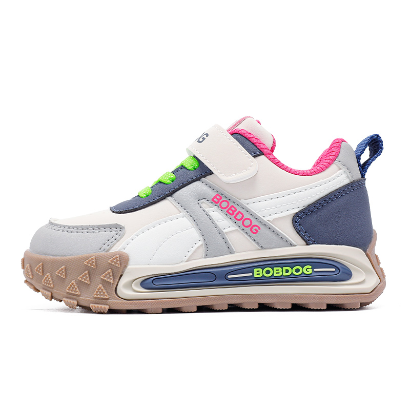 

Низкие детские кроссовки с защитой от ударов и истираний BOBDOG, бежевый/розовый/красный