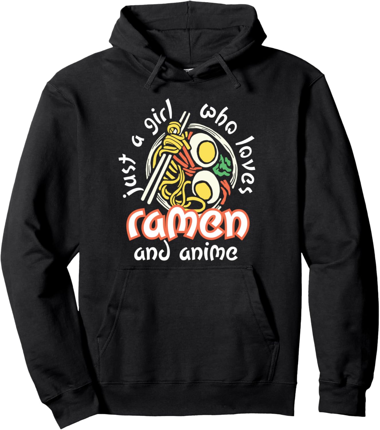 

Худи «Просто девушка», которая обожает лапшу рамен и аниме/мангу Anime Kpop Ramen Apparel, черный