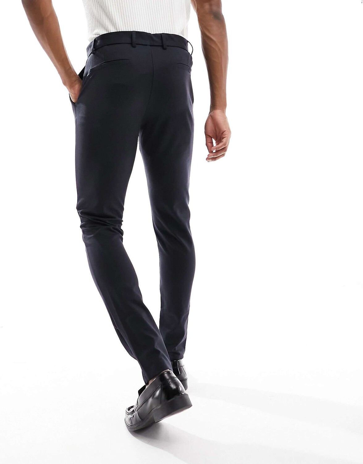 

Темно-синие брюки узкого кроя из джерси Jack & Jones Premium