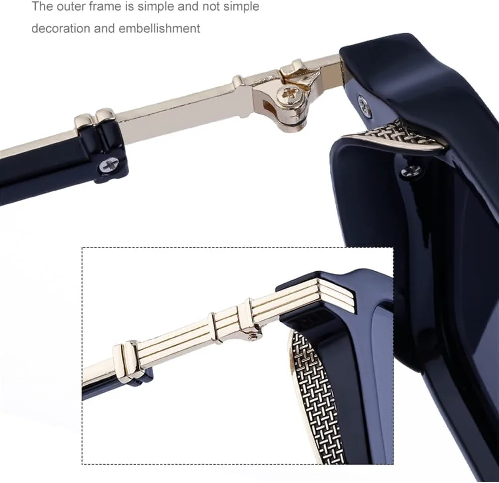 

Маленькие прямоугольные солнцезащитные очки в стиле панк для мужчин и женщин, винтажные солнцезащитные очки в стиле стимпанк, мужские очки-очки HCPIHF, 6