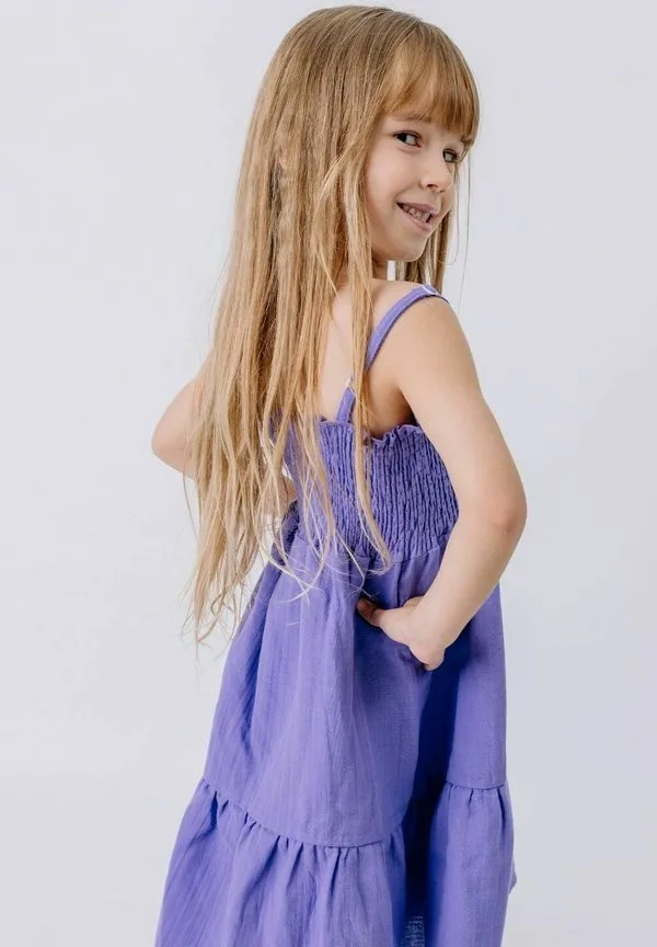 Королевское платье с лавандовыми бретелями, повседневное платье Walkiddy, Purple