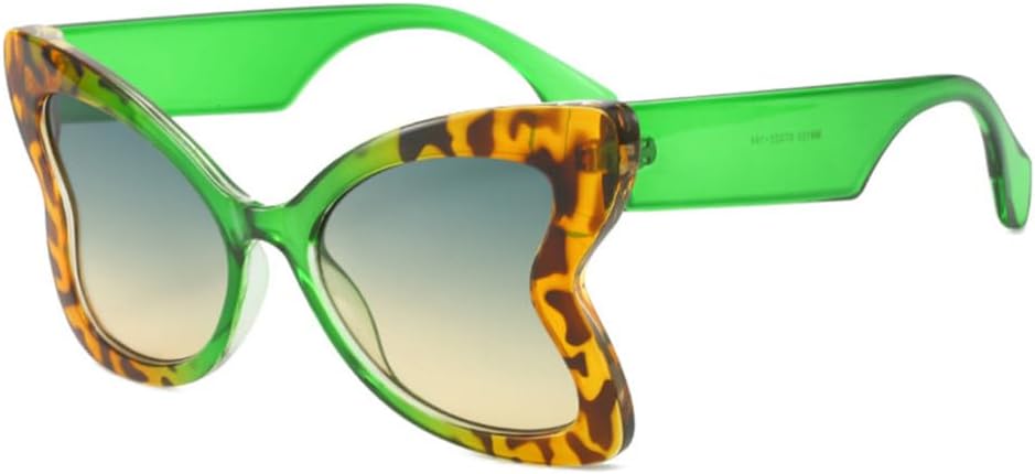 

Большие женские солнцезащитные очки-бабочки с прозрачными градиентными линзами и защитой от УФ-излучения UV400; мужские солнцезащитные очки с леопардовым принтом "кошачий глаз" generic, Leopard Green Yellow