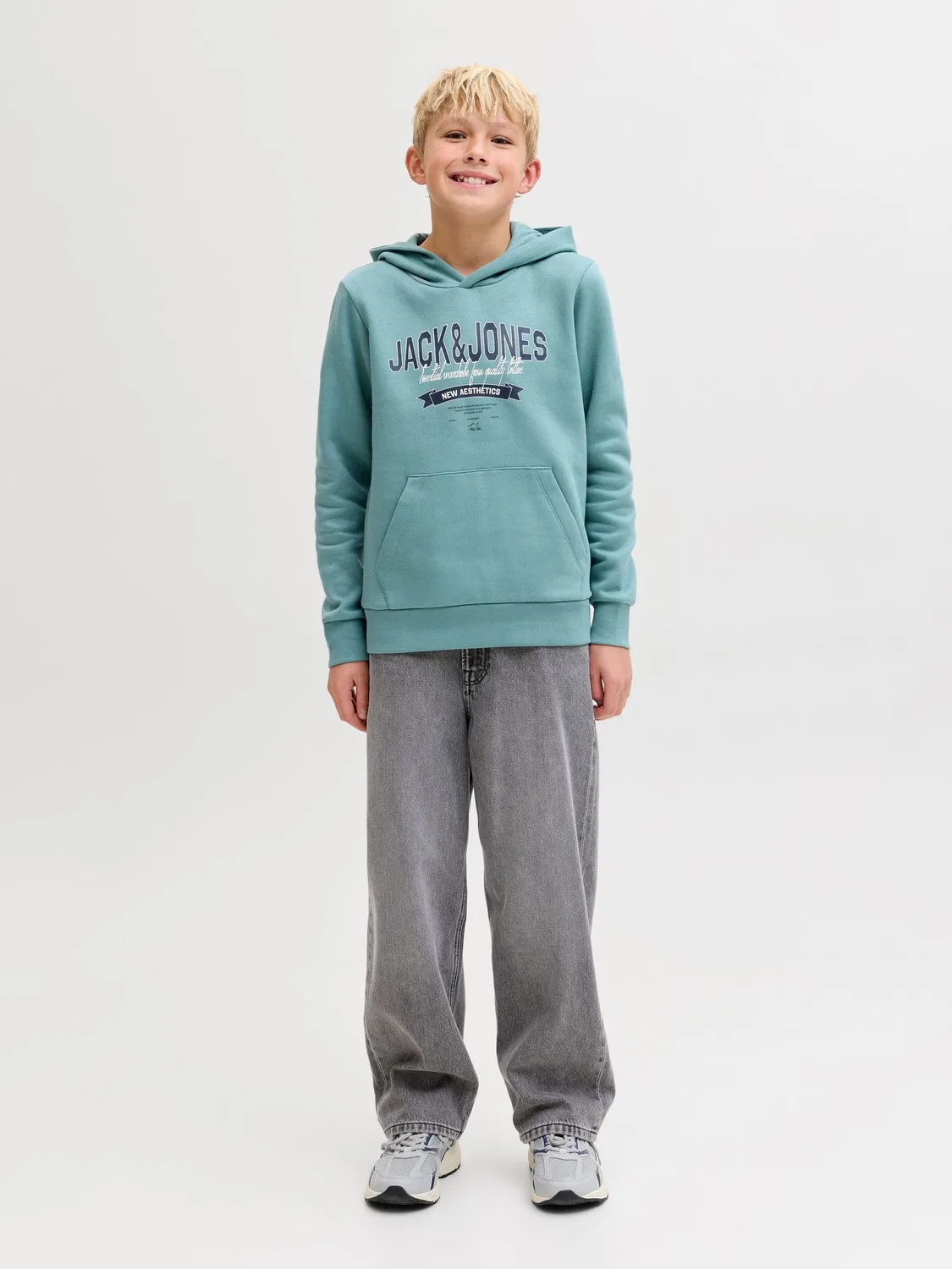 Капюшон минеральный синий, JACK & JONES Junior — фото 4
