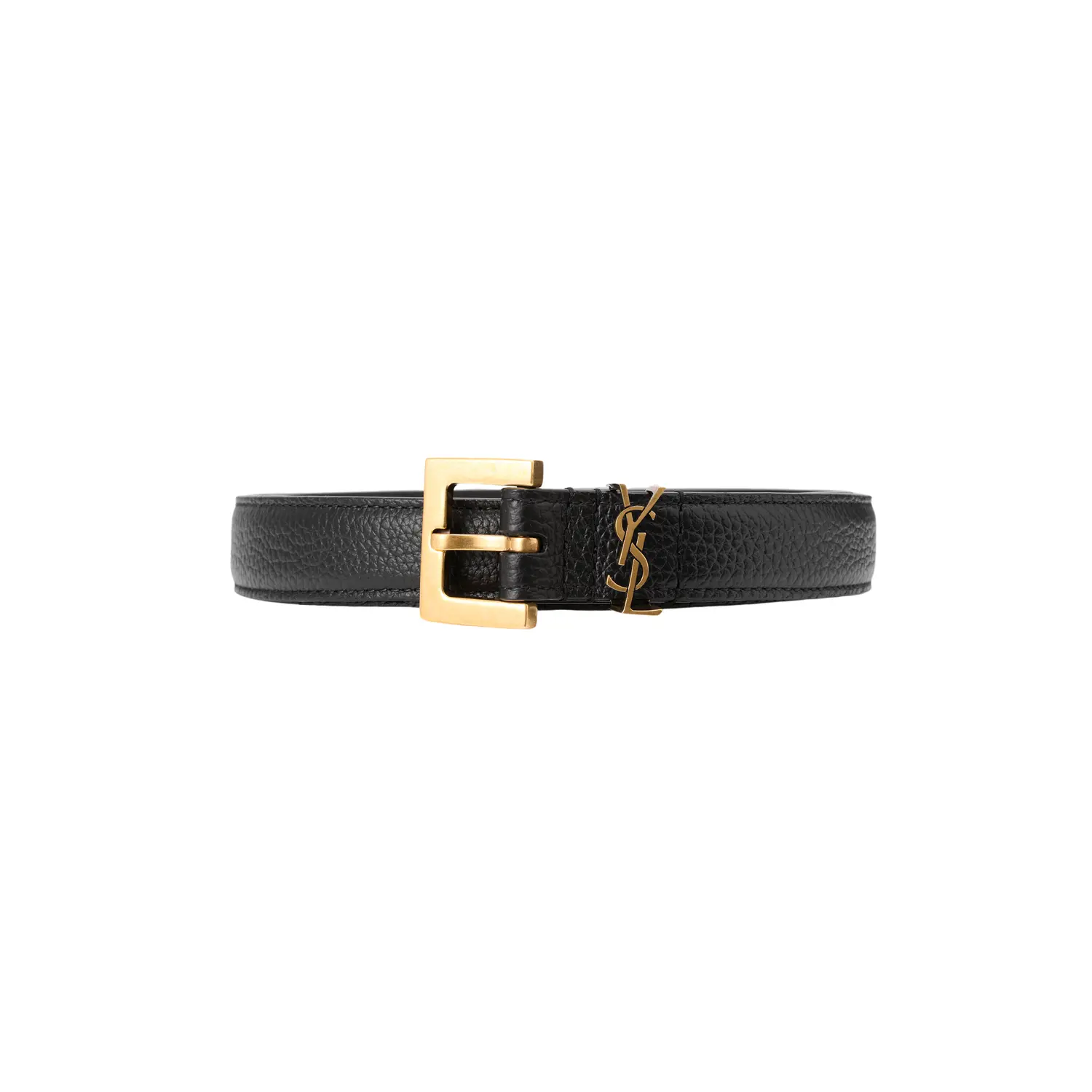 

Кассандра Тонкий ремень с квадратной пряжкой из зерненой кожи Saint Laurent
