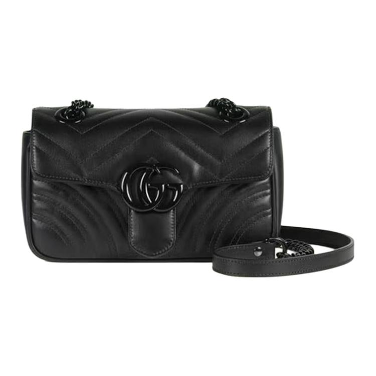 

GUCCI Сумка через плечо GG Marmont из кожи, маленькая, женская, черная