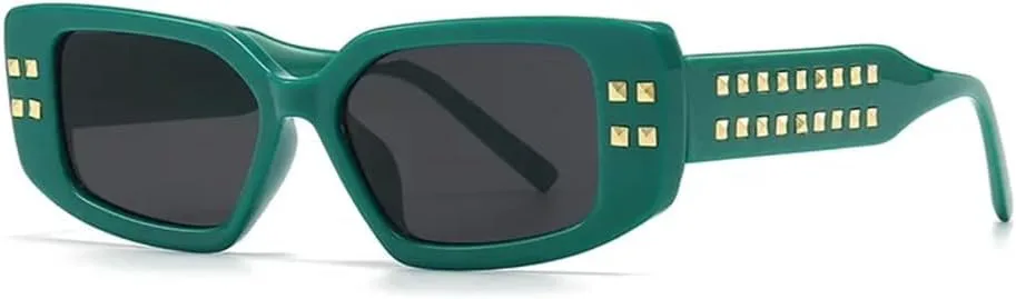 

Солнцезащитные очки с заклепками в оправе для женщин, овальные металлические солнцезащитные очки, винтажные очки для мужчин, защита от ультрафиолета UV400 HDUBFY, C4