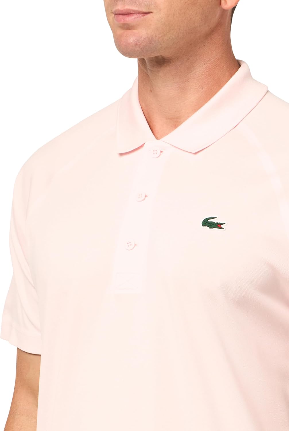 Lacoste мужская спортивная поло с коротким рукавом Regular Fit Green Croc, Flamingo — фото 3