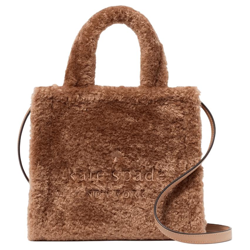 

Kate Spade Сумка-шоппер Faux Fur, через плечо, кроссбоди, женская, светло-желтая умбра