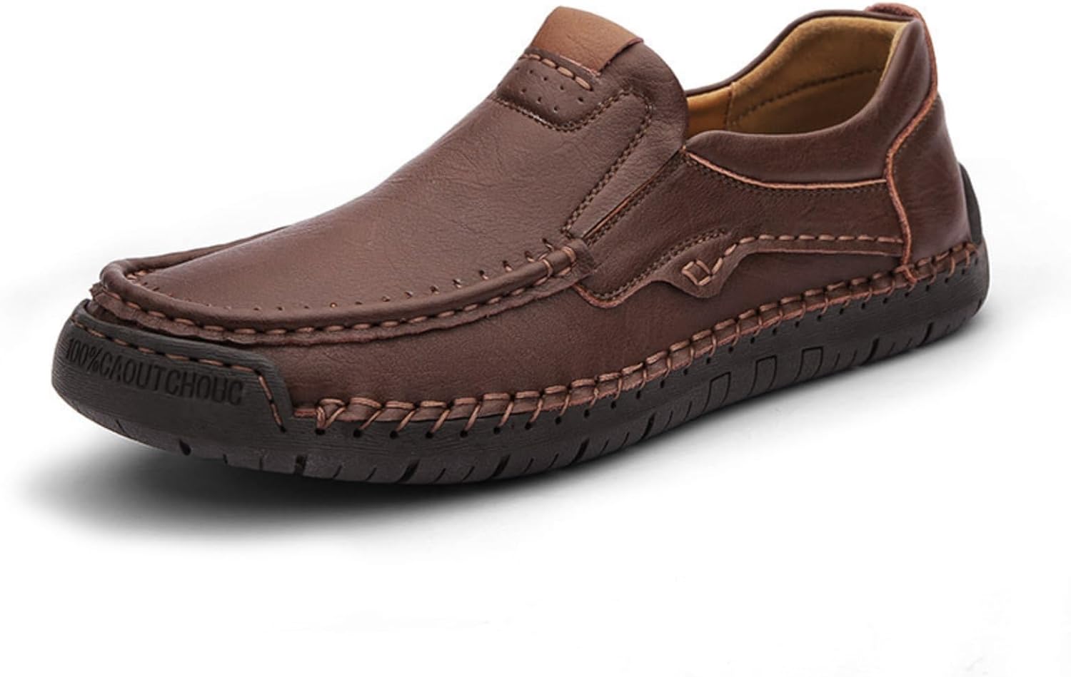 

Мужские лоферы Легкие водительские туфли Слипоны Повседневные пенни-лоферы Мокасины Балетки Кожаные лодочные туфли Противоскользящие прогулочные туфли Qwuieoin, коричневый