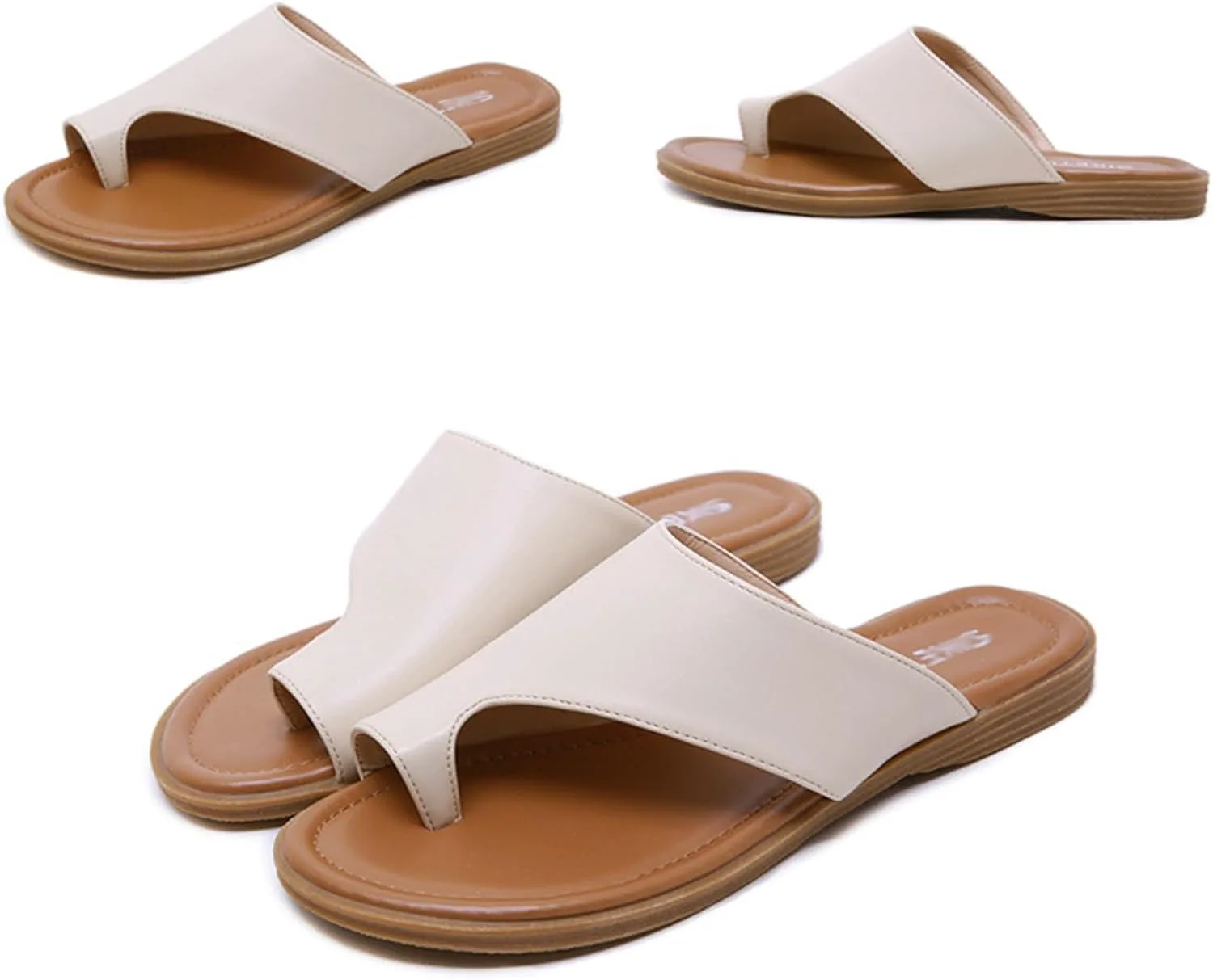 Summer Women's Fashion Hallux Valgus Flip Flops/Flat Plantar Fasciitis Bunion Beach Сандалии/Ring Toe Orthopedic Thong Сандалии WCXTY, белый — фото 2