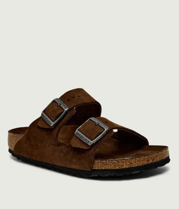 Сандалии Birkenstock Arizona Soft Footbed Suede Leather, коричневый — фото 2