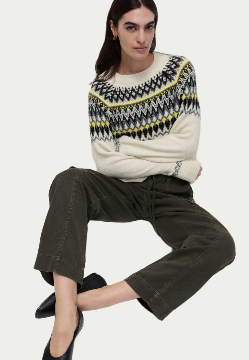 

Джемпер FAIR ISLE CREW NECK Marks & Spencer, бежевый