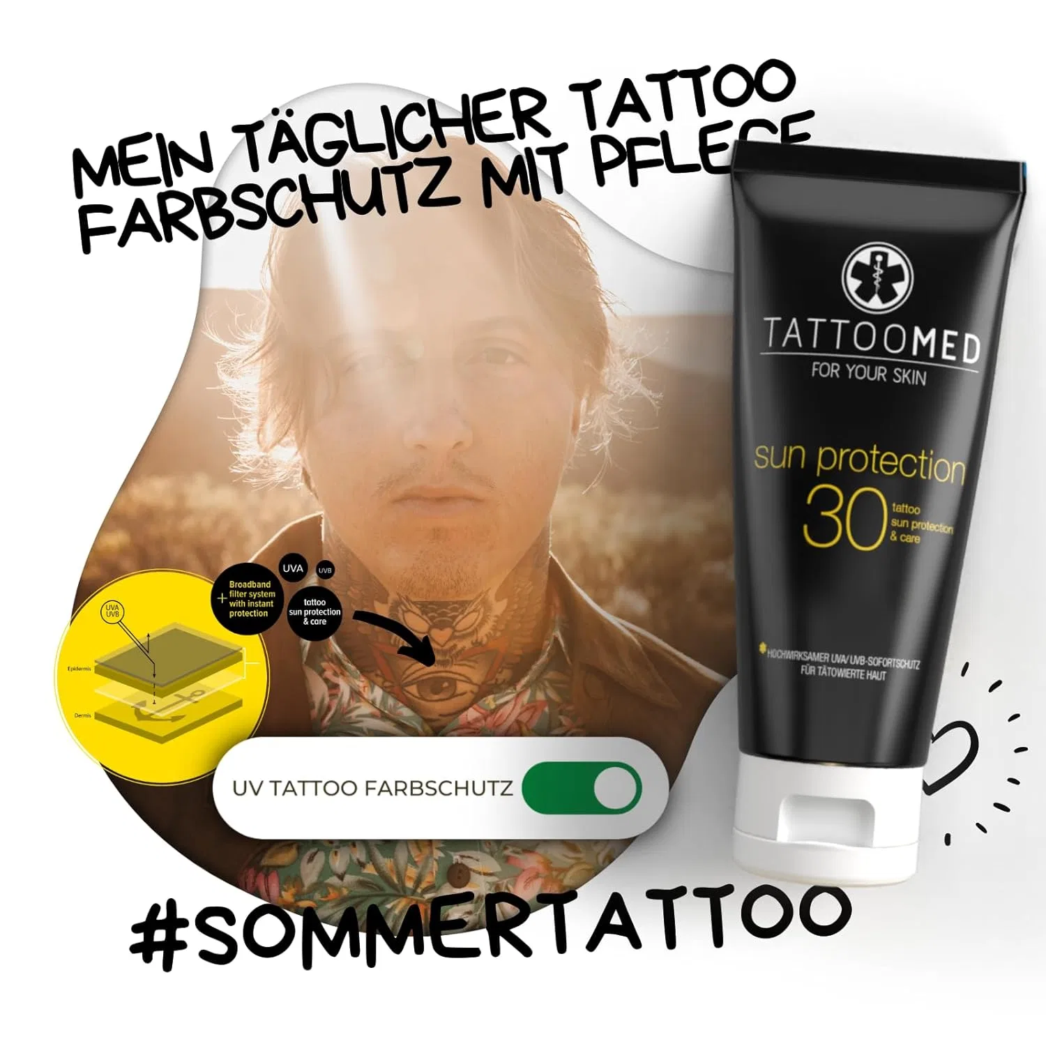 Солнцезащитный крем для татуировок SPF 25 от TattooMed, 100 мл Tattoomed — фото 4