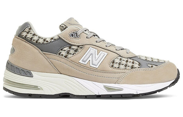 Кроссовки harris tweed x 991 сделано в англии New Balance, хаки — фото 2