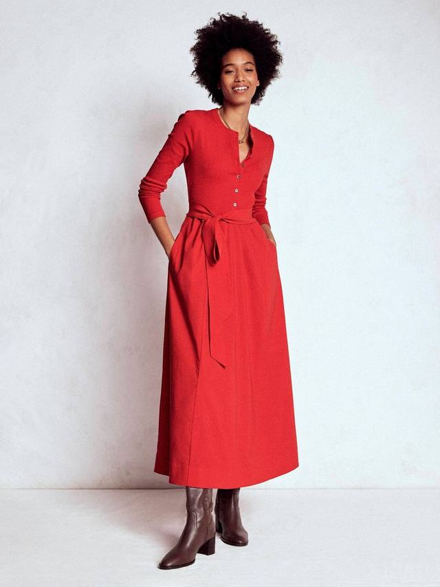 

Платье с декоративными пуговицами Boden, Crimson Red