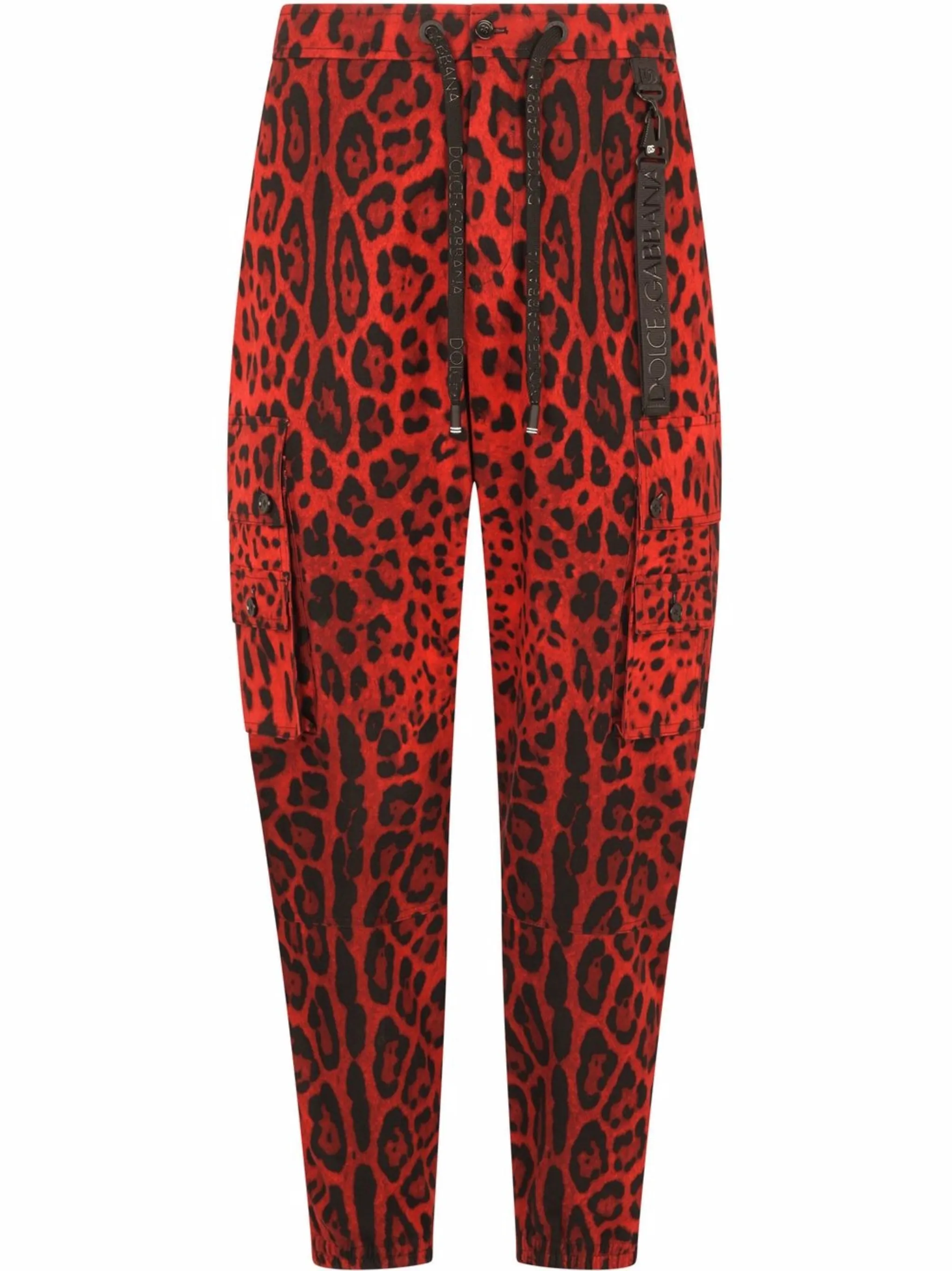 

Спортивные брюки с леопардовым принтом Dolce & Gabbana, красный