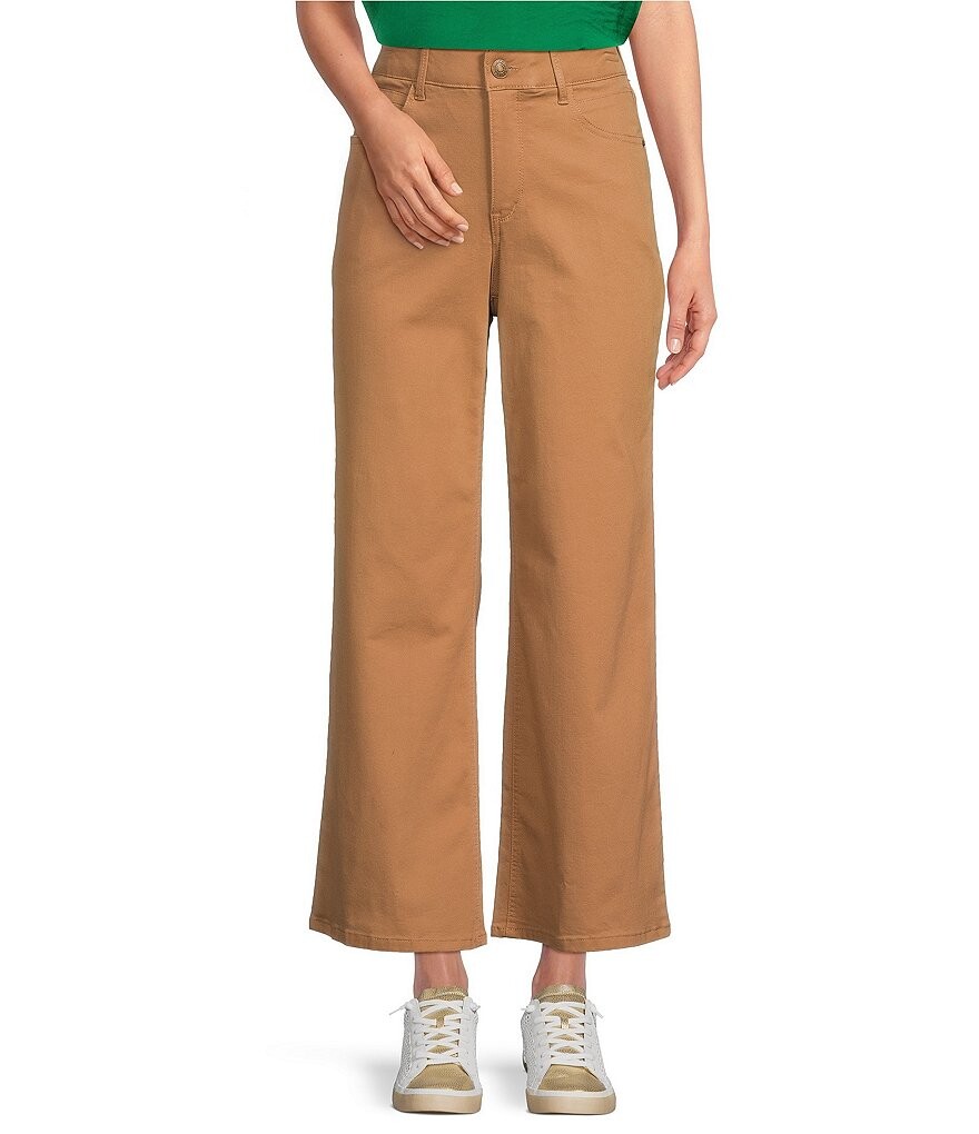

Укороченные брюки из твила Gibson & Latimer Perfect Fit Palazzo, коричневый