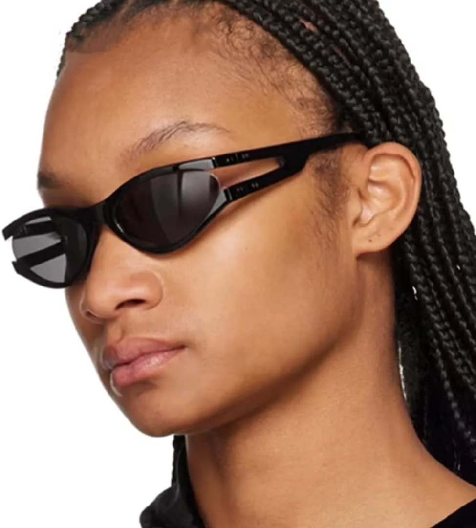 

Овальные солнцезащитные очки «кошачий глаз» для женщин и мужчин, роскошные, модные, в стиле панк-ретро, ​​с защитой от УФ-излучения UV400 UATXTAU, C7purple