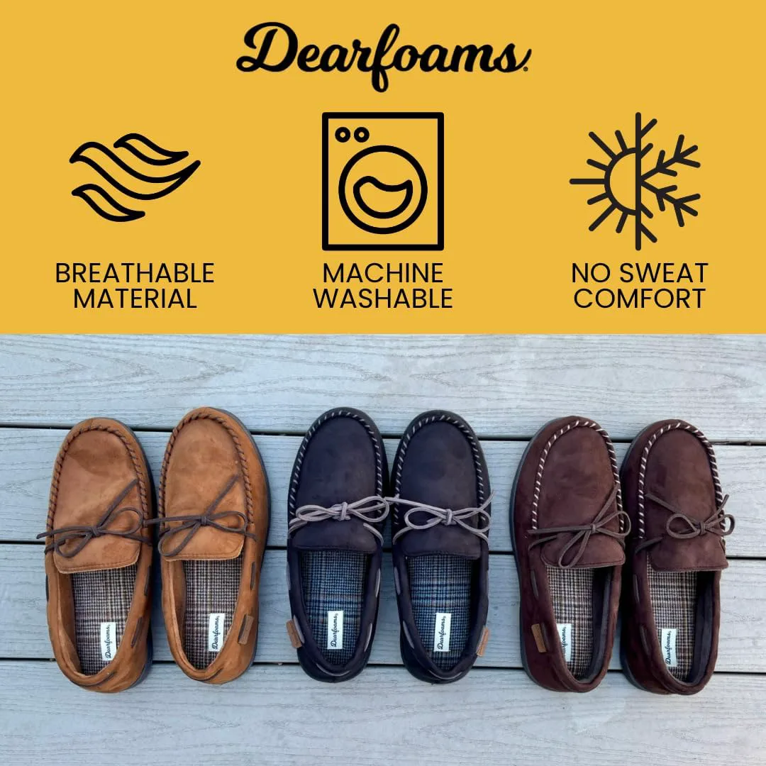 Мужские мокасины Dearfoams из микросуэда с завязками — фото 4