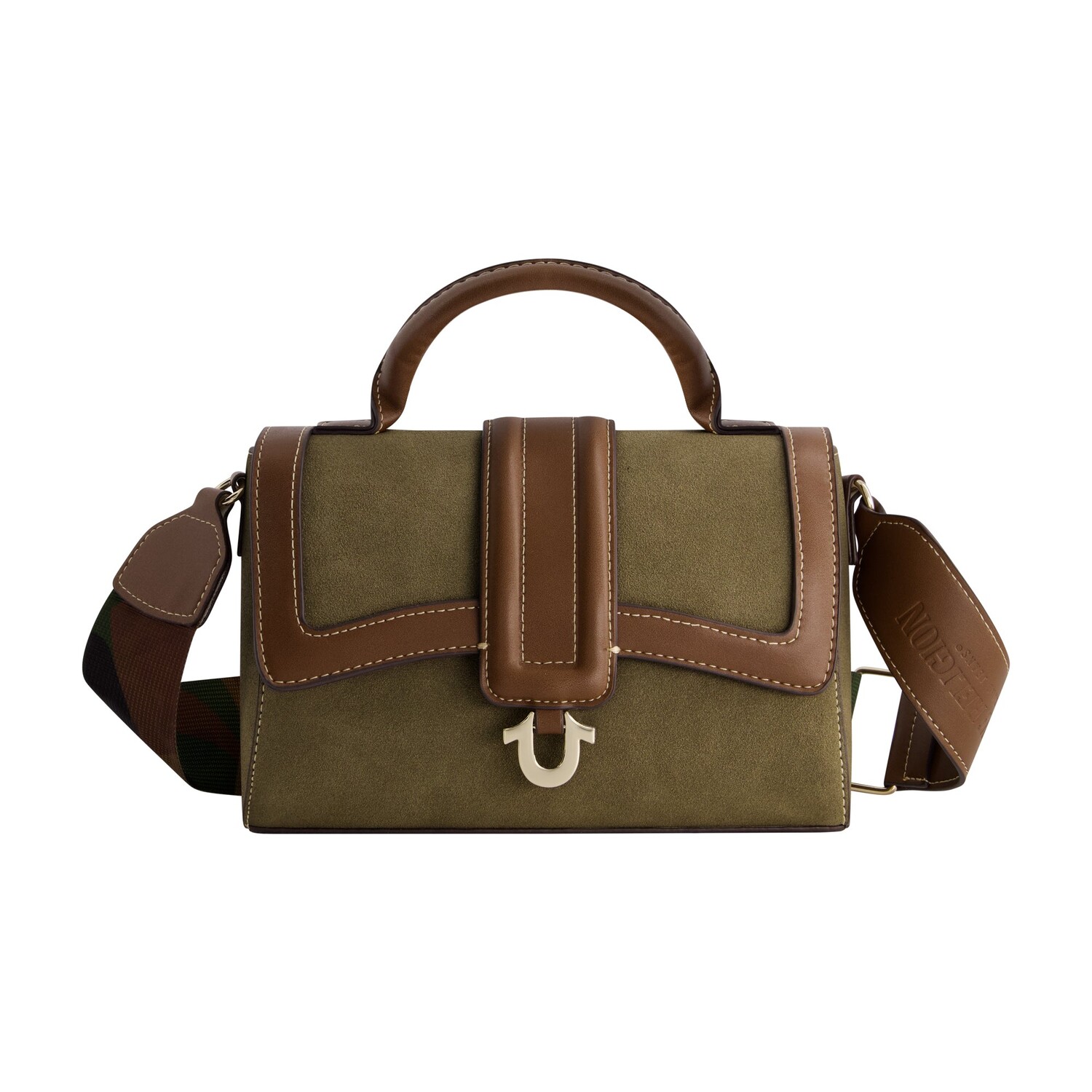 

Мини-сумка True Religion с камуфляжным ремнем, цвет Olive/Brow