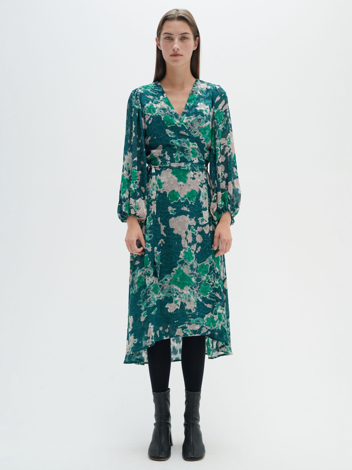 

Платье миди с абстрактным запахом InWear Basira, зеленое, Зеленый, Платье миди с абстрактным запахом InWear Basira, зеленое