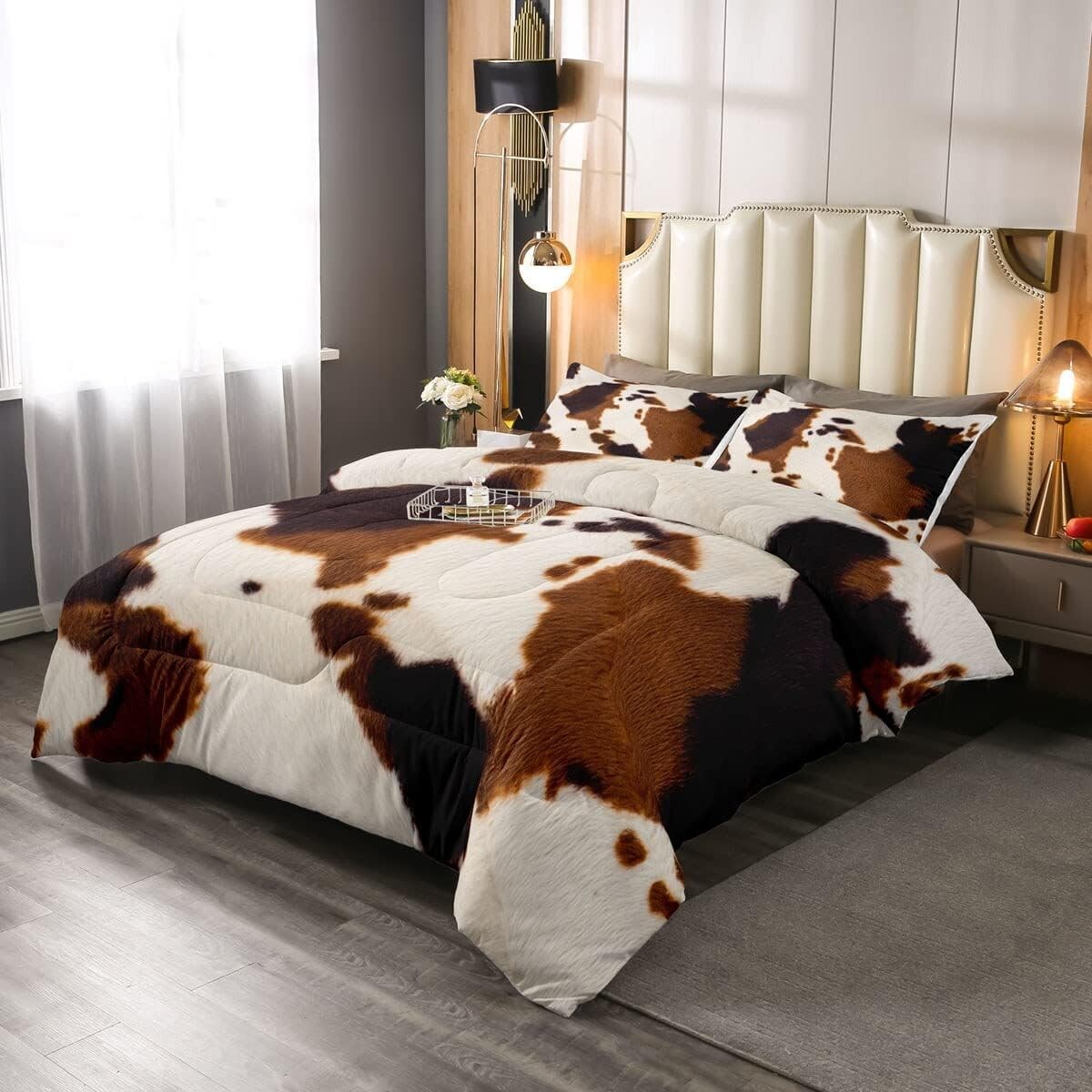 

Erosebridal Одеяло из коровьей кожи Комплект постельного белья из меха западных сельскохозяйственных животных King