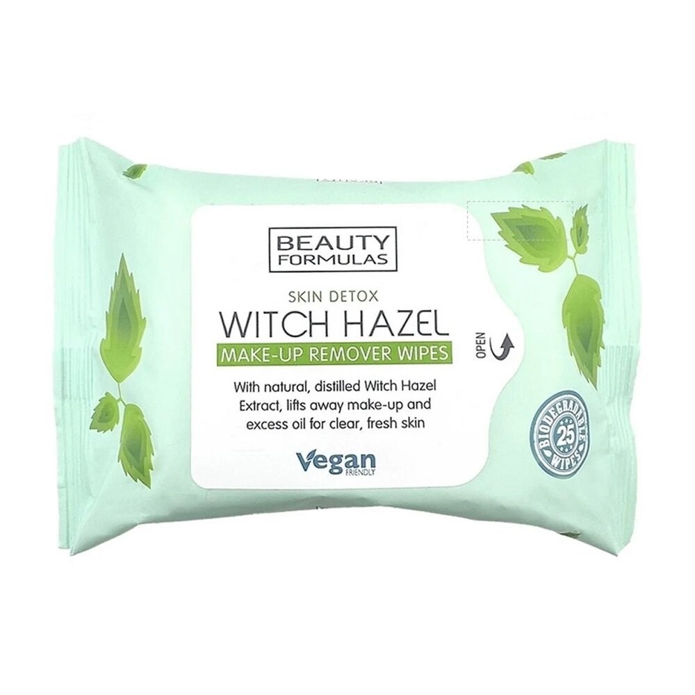 

Beauty Formulas, Салфетки для снятия макияжа с гамамелисом, 25 шт