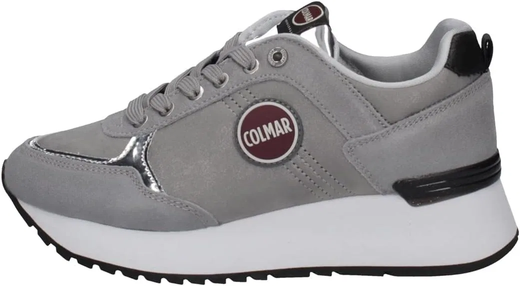 Кроссовки COLMAR Scarpe Donna Running Travis Punk 100 Pelle/Ecopelle Nero D22CO01, Gray