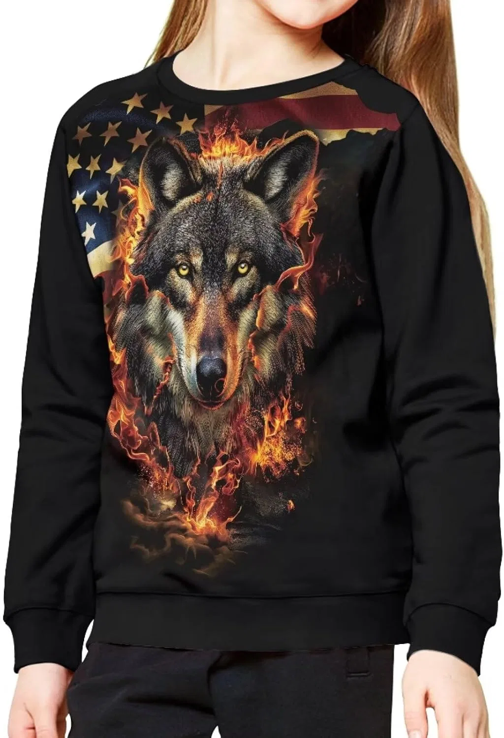 Детский свитшот ZPINXIGN, цвет Wolf Flame — фото 2