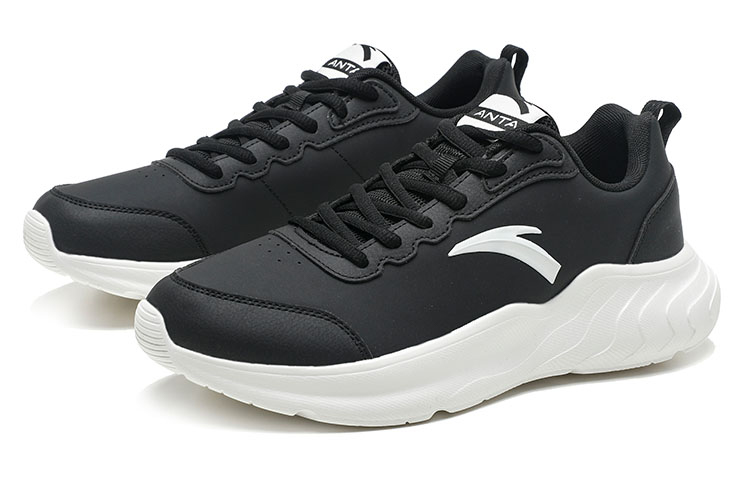 Антискользящие дышащие низкие кроссовки для бега Anta Running Collection мужские черно-белые — фото 3