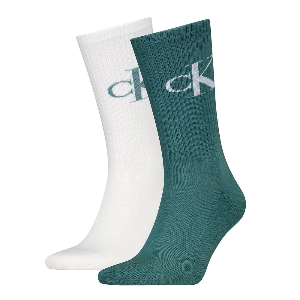 

Носки Calvin Klein 701228802 crew 2 units, белый/зеленый