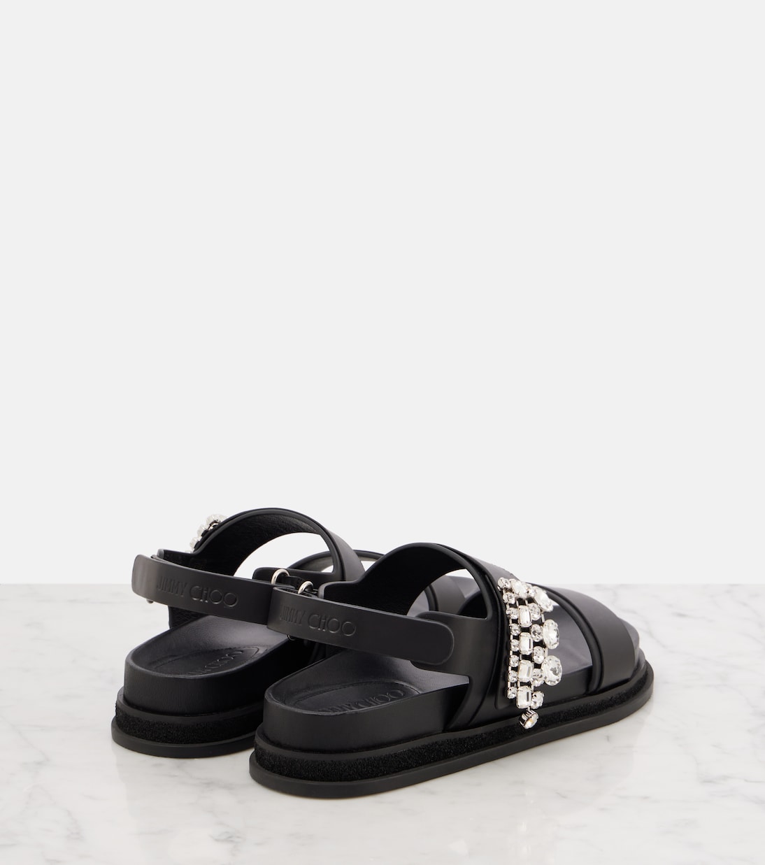 Сандалии из кожи с декором Verity Jimmy Choo, черный — фото 2