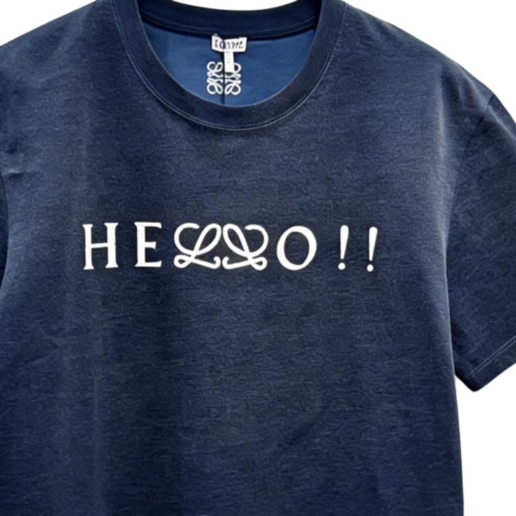 LOEWE Футболка мужская Marine Blue Crew Neck Moderate — фото 2