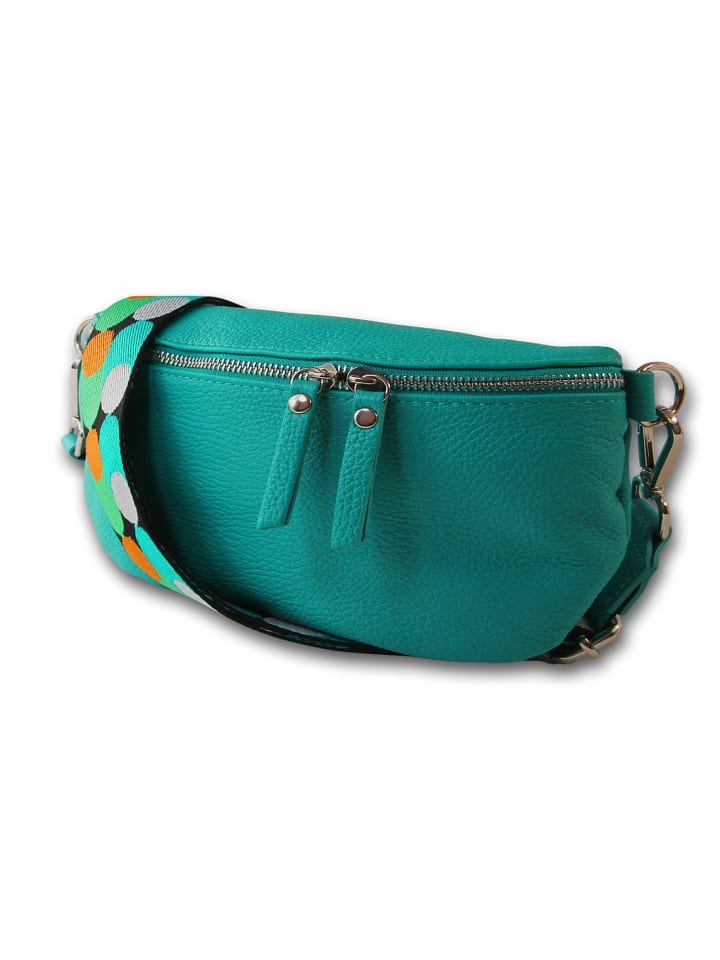 

Кожаная поясная сумка Toscanto бирюзового цвета, разноцветная, примерно 25 см Toscanto