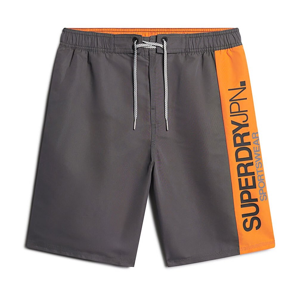 Шорты для плавания Superdry Sportswear Logo 19´´ Swimming Shorts, серый — фото 3