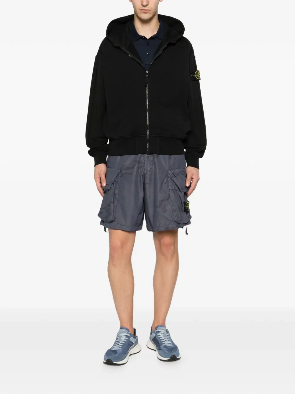 Толстовка на молнии с нашивкой с логотипом Stone Island, черный — фото 2