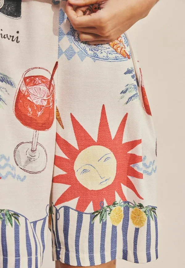 Шорты-бермуды Regular fit Next, cream red map print, кремовый с красным принтом — фото 2