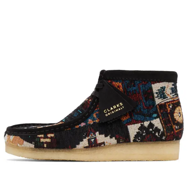 

Кроссовки wallabee boots 'black combi' Clarks, черный