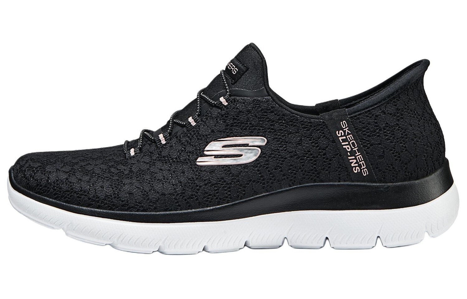

Кроссовки женские с низким верхом, черные Skechers