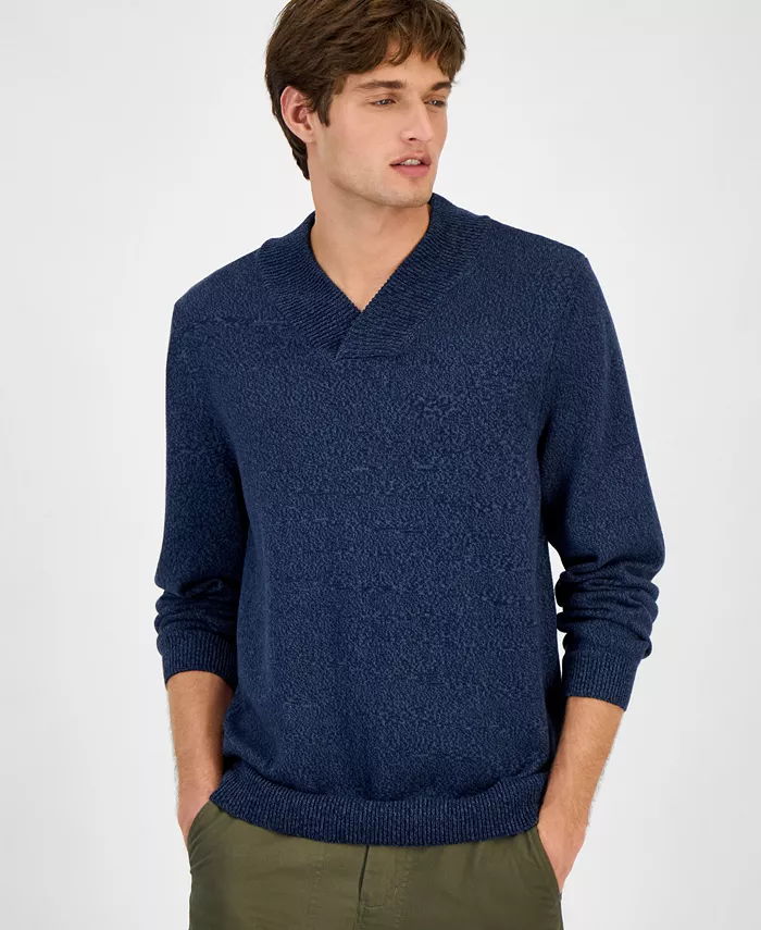 

Мужской свитер с шалевым воротником Sun + Stone, синий