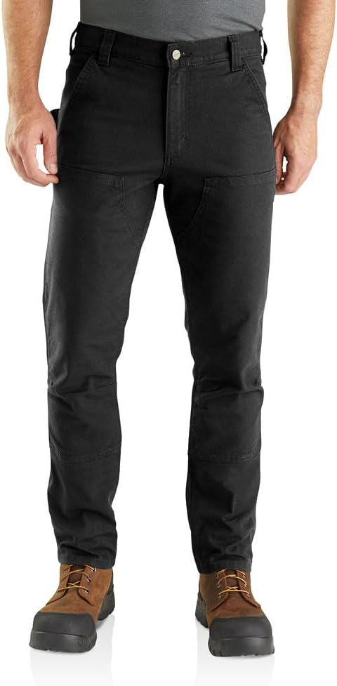 

Мужские облегающие брюки Carhartt 103340 Rugged Flex Slim Fit Duck Double Front, 32 Ш x 30 Д, черные