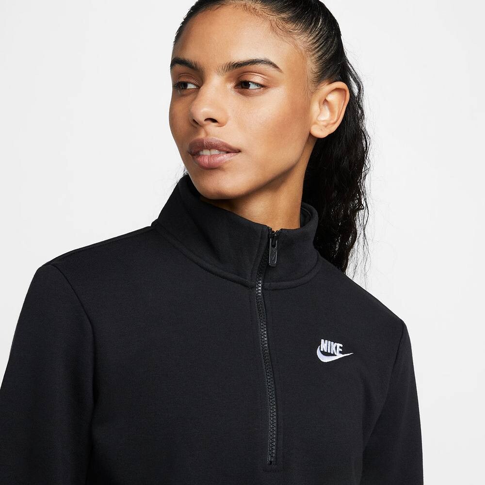Женская флисовая толстовка с молнией без четверти Nike Sportswear Club, цвет Birch Heather — фото 4