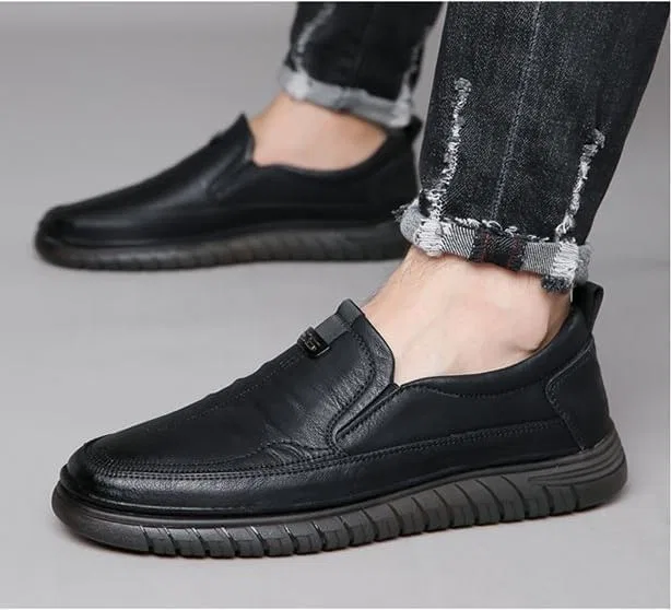 Кроссовки мужские модные, Solid Color Loafers, Black HoaloX — фото 2