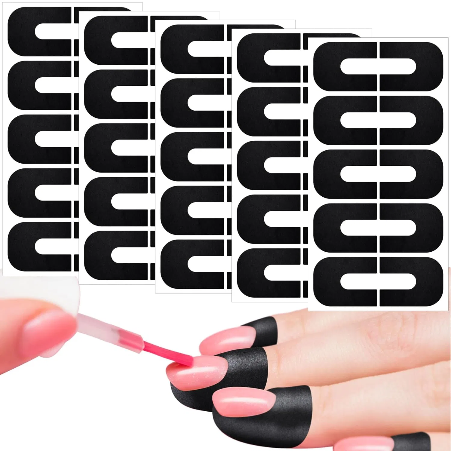 Черные U-образные протекторы для ногтей SmallCat, 50 шт. ‎Smallcat, Black 50Pcs