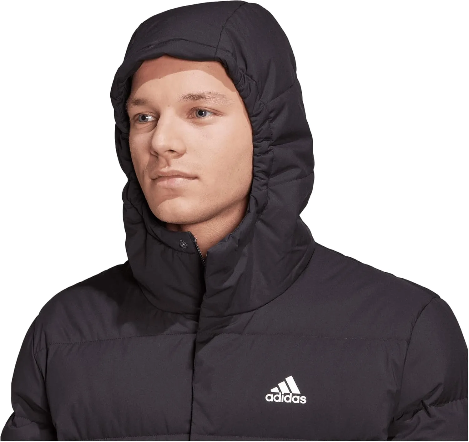 Мужская пуховая куртка Adidas Helionic с капюшоном, черный — фото 3