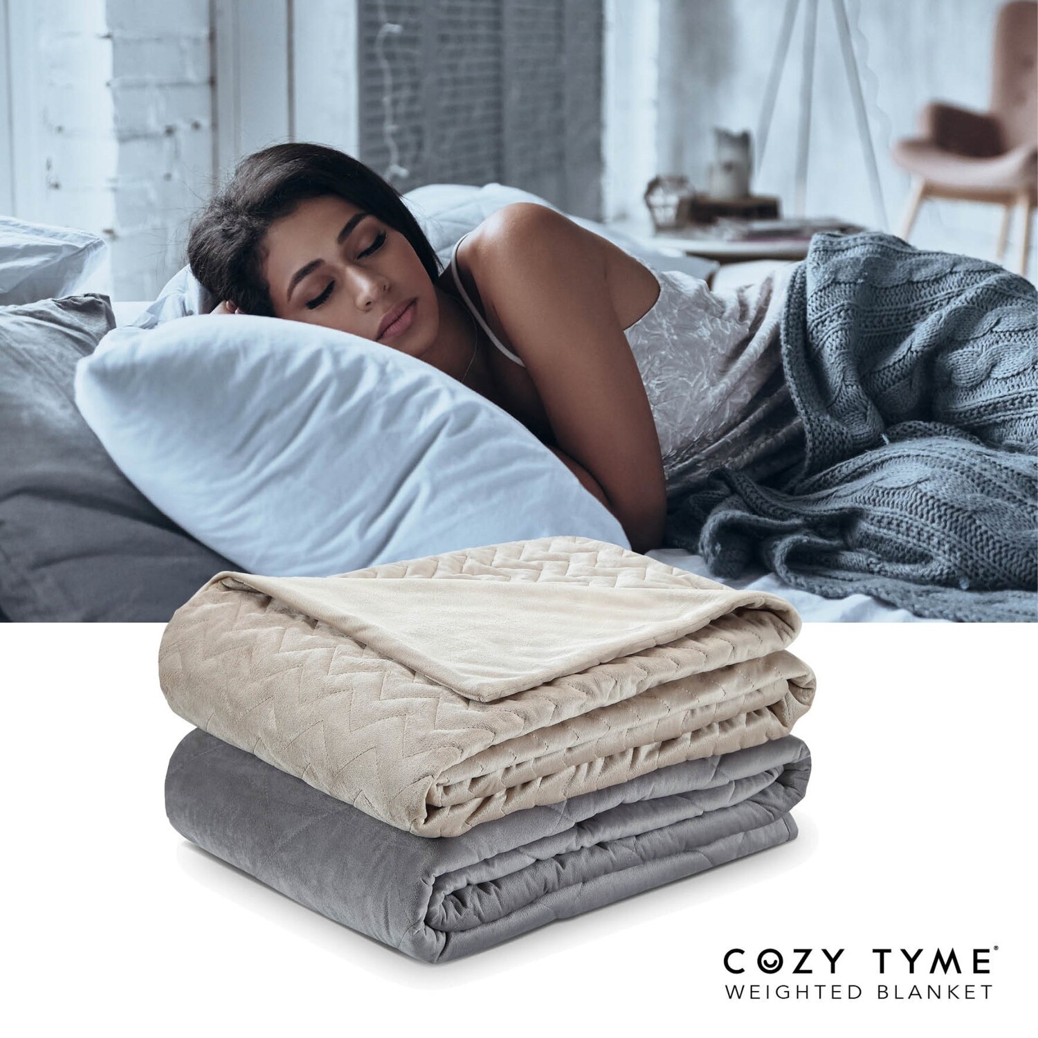

Утяжеленное одеяло Cozy Tyme Eshe из полиэстера, цвет Taupe, 8 Lbs